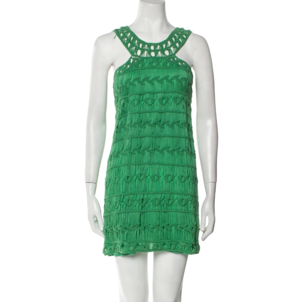 DVF Vibrant Green Crochet Dress